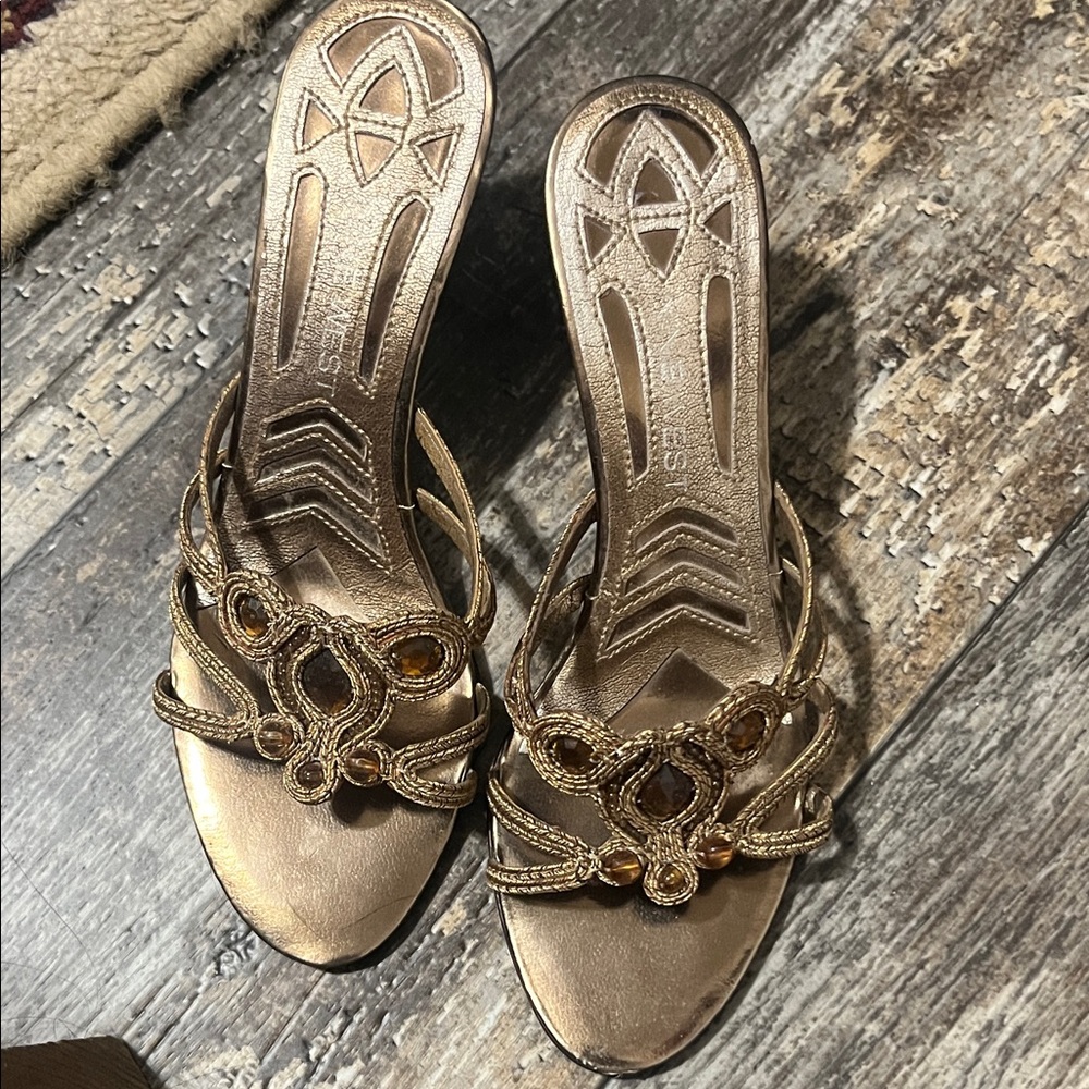 Nine West Bronze Heeled Sandals